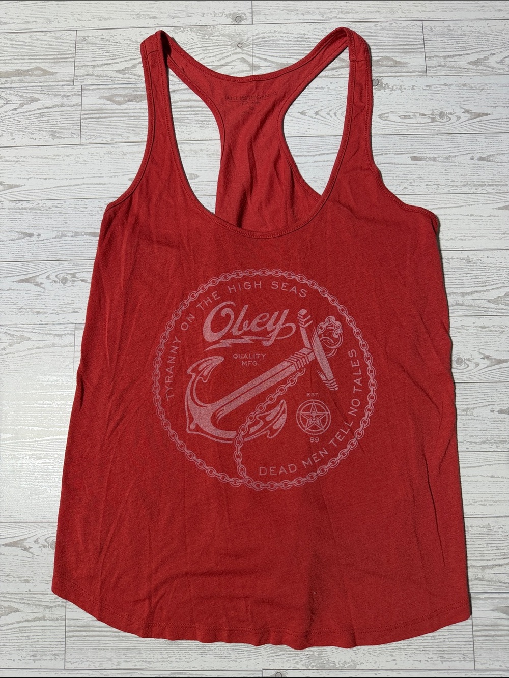 Obey Red Women's Racerback Tank Top